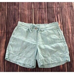 Tommy Bahama Drawstring Mint / Seafoam Green Shorts Womens 100% Linen Sz XXS